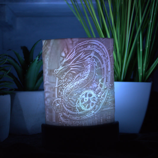 Lithophane Komplettset halbrund - Drache