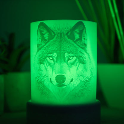 Halbrundes Lichtbild - Wolf