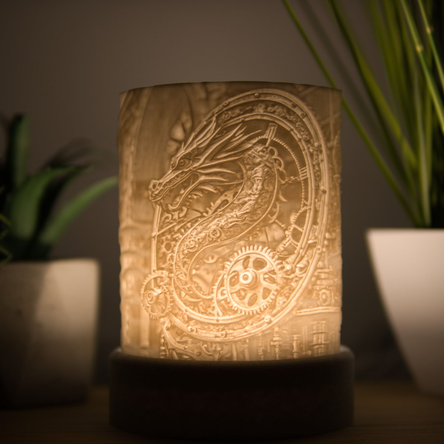 Lithophane Komplettset halbrund - Drache